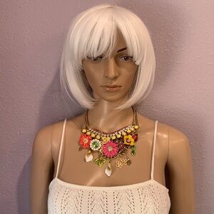 Retired Betsey Johnson Boquet Flower Rhinestone Necklace